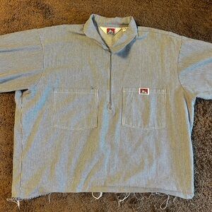 Ben Davis Navy and White Striped Shirt